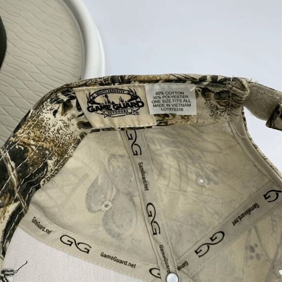 CED Cap Hat Adult Adjustable‎ Beige 100%Cotton Gam Guard Tree Cactus Nice - Picture 7 of 7